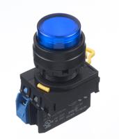 yw1l-m2e10qm3s Idec YW Series Illuminated Push Button Complete Unit, Panel Mount, 22mm Cutout, SPST, IP65