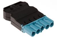 9295444530 Wieland GST18i5 Series Mini Connector, 5-Pole, Male, Cable Mount, 20A, IP20