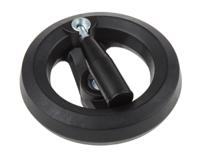 161-2006 RS PRO Black Glass-Fibre Reinforced Technopolymer Hand Wheel, 126mm diameter