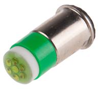 206-558 RS PRO Green LED Indicator Lamp, 28V dc, Midget Flange Base, 6mm Diameter, 35mcd