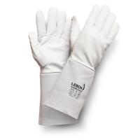 agnm15sup11 Lebon Protection White Leather Welding Gloves 15 cm Abrasion Resistant, Cut Resistant