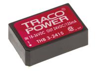 thb-3-2415 TRACOPOWER THB 3 DC-DC Converter, 24V dc/ 125mA Output, 18 → 36 V dc Input, 3W, Through Hole, +85°C Max Temp