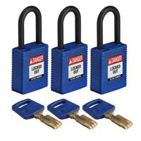150268 Brady LOTO-101 Key Weatherproof Nylon, Plastic Padlock, Keyed Alike, 6.35mm Shackle, 38.00mm Body