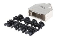 8655mh1501bklf Amphenol Communications Solutions 8655MH Series Die Cast Zinc D Sub Backshell, 15 Way, Strain Relief