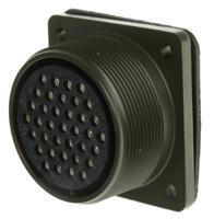 ms3102a-28-21s Amphenol Industrial, MS3102A, Copper Alloy 37 Way Box Mount MIL Spec Circular Connector Receptacle, Socket