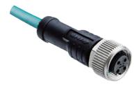 msds-04bffm-sl8e01 Amphenol Industrial Female 4 way M12 to Wire Lead Connector Cable, 1 m