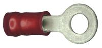 32835 TE Connectivity, PIDG Insulated Ring Terminal, M4 (#8) Stud Size, 0.26mm² to 1.65mm² Wire Size, Red