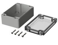 02215100 Bopla Euromas Series Light Grey Polycarbonate Enclosure, IP66, IK07, Transparent Lid, 120 x 80 x 55mm