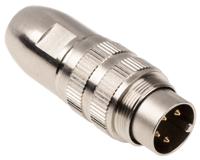 0332-04 Lumberg 4 Pole Din Plug, DIN EN 60529, 5A, 250 V ac IP68, Screw On, Male, Cable Mount