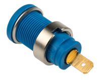 972355102 Hirschmann Test & Measurement Blue Female Banana Socket, 4 mm Connector, Tab Termination, 25A, 1000V ac/dc, Gold Plating