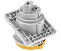 1462 MENNEKES IP44 Yellow Panel Mount 3P Angled Industrial Power Socket, Rated At 16A, 110 V