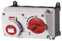 7636rs MENNEKES Right Angle Switchable IP67 Industrial Interlock Socket 3PN+E, Earthing Position 6h, 32A, 400 V
