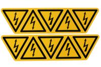 300350 Wolk Yellow Foil Safety Labels, Warning For Dangerous Electrical Voltage-Text 50 mm x 46mm