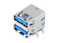 48406-0003 Molex Right Angle, Through Hole, Socket- Dual Port Type A 3.0 USB Connector