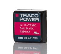 thn-30-4815wi TRACOPOWER THN 30WI DC-DC Converter, 24V dc/ 1.25A Output, 18 → 75 V dc Input, 30W, Through Hole, +85°C Max Temp