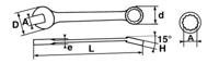 50a-14 SAM Combination Spanner, 14mm, 35/64in, Metric, Height Safe, Double Ended, 178 mm Overall