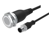82-66552154 EAO 82 Series Illuminated Push Button Switch, Momentary, Panel Mount, 22mm Cutout, 1CO, White LED, 35V, IP65, IP67