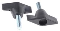 686-070 RS PRO Black Wing Clamping Knob, M8, Threaded Stud