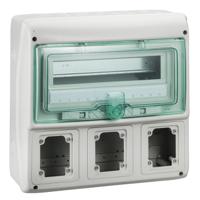 13155m Schneider Electric Mureva Light Grey Smooth Polymer Electrical Enclosure, IEC, IP65,  Surface Mount, 1 Gangs, 335 x 340