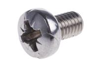 190-585 RS PRO Pozi M6 Pan A4 316 Stainless Steel Machine Screws DIN 7985 x 10.0mm