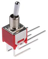 734-7198 RS PRO Toggle Switch, PCB Mount, On-(On), DPDT, Through Hole Terminal