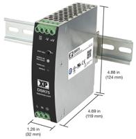 dsr75ps12 XP Power DSR75 Switched Mode DIN Rail Power Supply, 85 → 264V ac ac Input, 12V dc dc Output, 6.3A Output, 75W