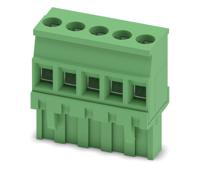 1792045 Phoenix Contact, 5mm Pitch, MVSTBR 2.5/ 5-ST, 5 Way, , Pluggable Terminal Block, Plug, Cable Mount, Screw Termination,