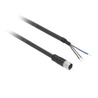 xzcp0166l2 Telemecanique Sensors Female 3 way 8 mm Circular to Free End Sensor Actuator Cable, 2 m
