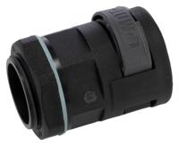 bvnv-p213 PMA Straight, Conduit Fitting, 23mm Nominal Size, PG21, PA 6, Black IP68 rating