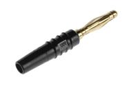 222618-21 Staubli Black Male Banana Plug, 2mm Connector, Solder Termination, 10A, 30 V, 60V dc, Gold Plating