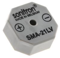 sma-21lv-p15 Sonitron 87dB SMD Continuous Internal Buzzer, 21 x 21 x 9.5mm, 2V dc Min, 6V dc Max
