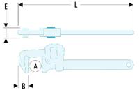 131a14 Facom 131A.14 Pipe Wrench, 350 mm Overall