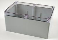 1554vb2gycl Hammond 1554 Series Polycarbonate Enclosure, IP68, Clear Lid, 9.4 x 6.3 x 4.7in