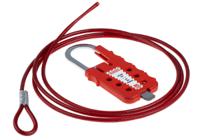 161-5874 RS PRO Red 6-Lock Polypropylene Cable Lock, 7mm Shackle