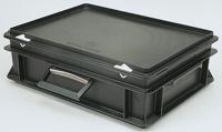 3-206k-el UTZ Black Plastic Storage Box, 120mm x 200mm x 300mm
