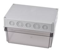 pcm-200150-t-enclosure Fibox Grey Polycarbonate Enclosure, IP66, IP67, Clear Lid, 255 x 180 x 150mm