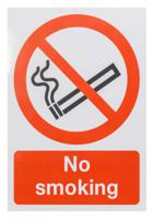 146-453 Vinyl Polyester No Smoking Prohibition Sign, No Smoking, English