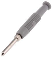973509106 Hirschmann Test & Measurement Grey Male Banana Plug, 2mm Connector, Solder Termination, 6A, 60V dc, Nickel Plating