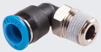 qsml-18-6 Festo QS Series Elbow Threaded Adaptor, R 1/8 Male to Push In 6 mm, Threaded-to-Tube Connection Style, 153336