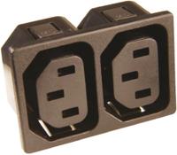 09090001 Schurter IEC C13 2 Gang Cable Trunking Power Block, 15A, 250 V ac