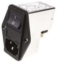 43044023 Schurter 4A, 250 V ac Male Panel Mount Filtered IEC Connector 4304.4023, Solder