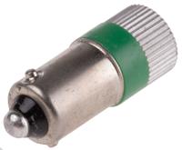206-722 RS PRO Green LED Indicator Lamp, 24V ac/dc, BA9s Base, 10mm Diameter, 170/160mcd