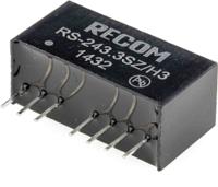 rs-2433szh3 Recom RS DC-DC Converter, 3.3V dc/ 500mA Output, 9 → 36 V dc Input, 2W, Through Hole, +75°C Max Temp -40°C Min