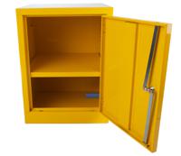424-5370 RS PRO Yellow Steel Lockable 1 Door Flammable Cabinet, 609mm x 457mm x 457mm
