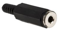 1522-02 Lumberg Jack Connector 3.5 mm Cable Mount Mono Socket, 2Pole 1A