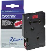 tc-401 Brother Black on Red Label Printer Tape, 7.7 m Length, 12 mm Width