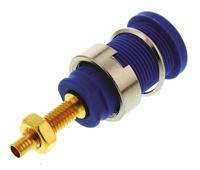 972354102 Hirschmann Test & Measurement Blue Female Banana Socket, 4 mm Connector, Solder Termination, 32A, Gold Plating