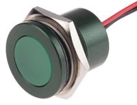 898-7734 RS PRO Green Panel Mount Indicator, 24V ac/dc, 22mm Mounting Hole Size, Lead Wires Termination, IP67