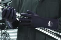sc105-09 Polyco Healthline ChemprotecTM Black Latex Work Gloves, Size 9, Latex Coating