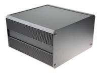 188-1287 RS PRO Black Extruded Aluminium Heat Sink Case, IP40, Black Lid, 300 x 300 x 175mm